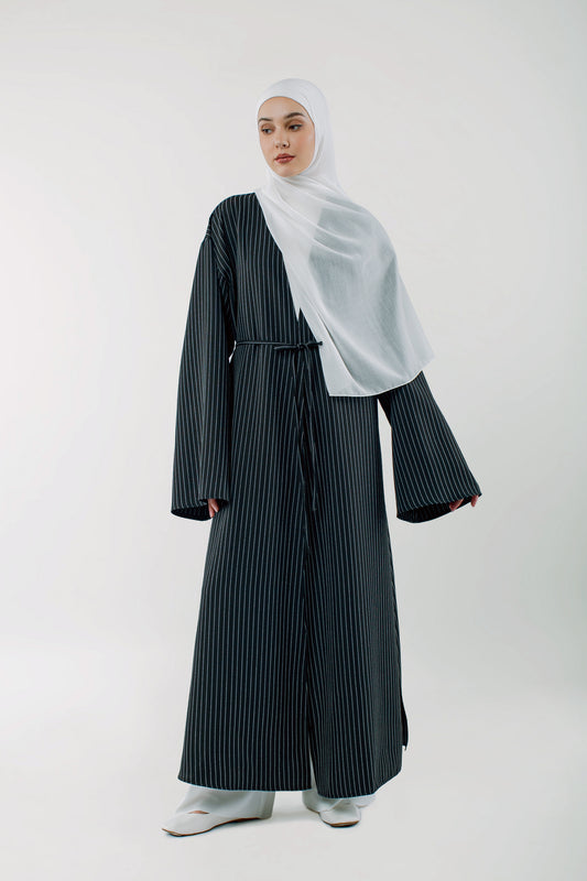 Sabamodest - Stripe Abaya Black