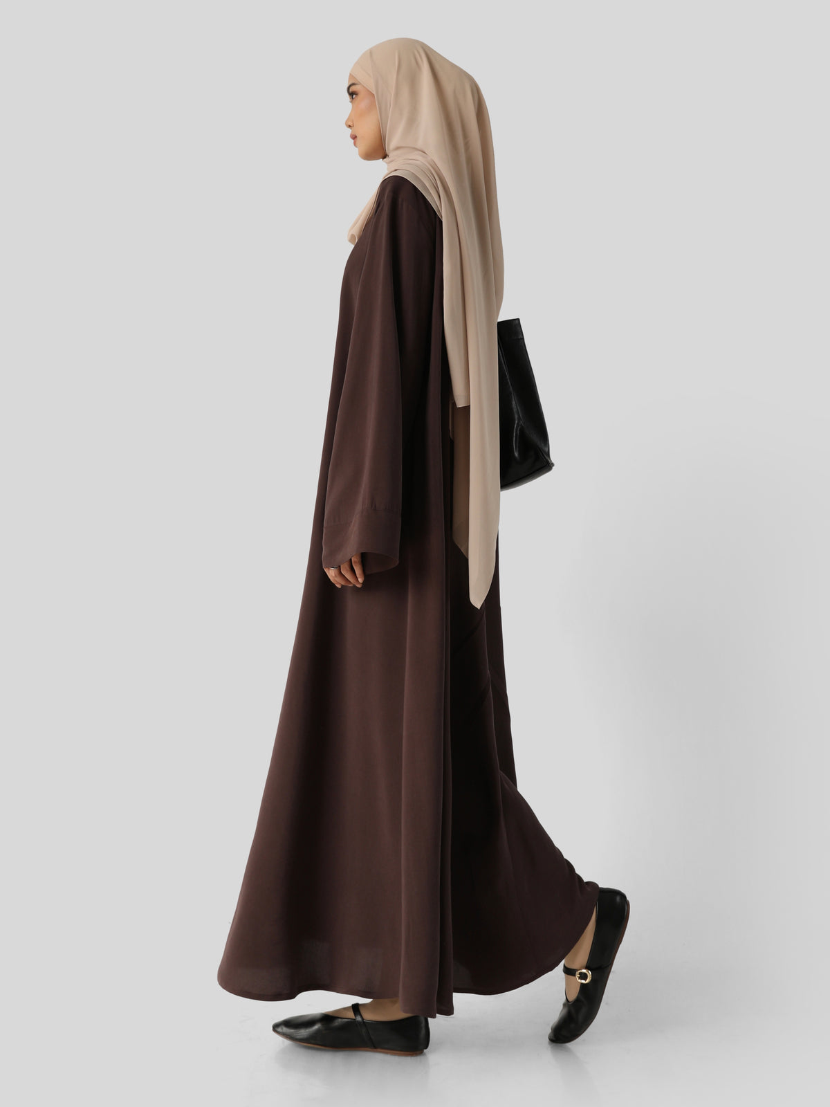 FASHIONLINK - SABAMODEST - VISCOSE SUEDE LOOSE DRESS ESPRESSO