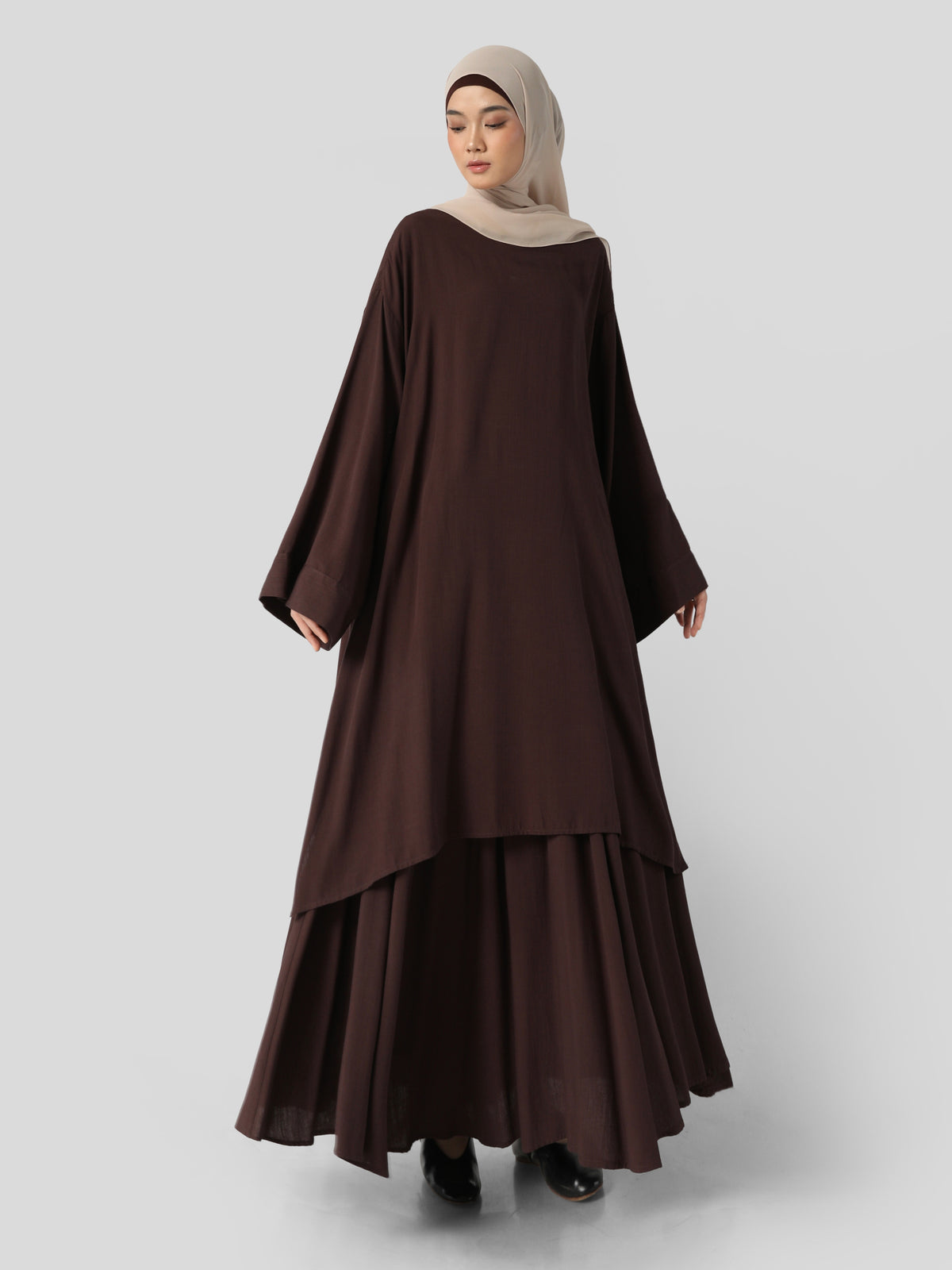FASHIONLINK - SABAMODEST - AIRY LINEN SET ESPRESSO