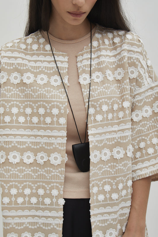 Shop At Velvet Cara Lace Outer in Oat