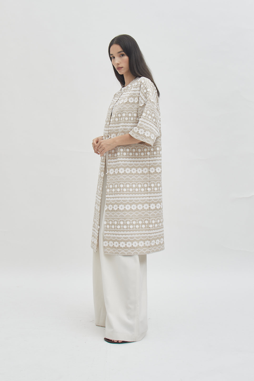 Shop At Velvet Cara Lace Outer in Taupe