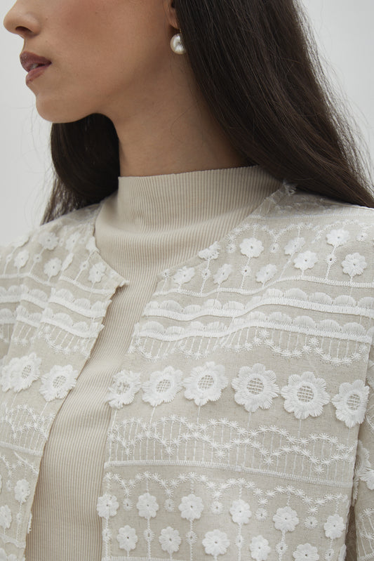 Shop At Velvet Cara Lace Outer in Taupe