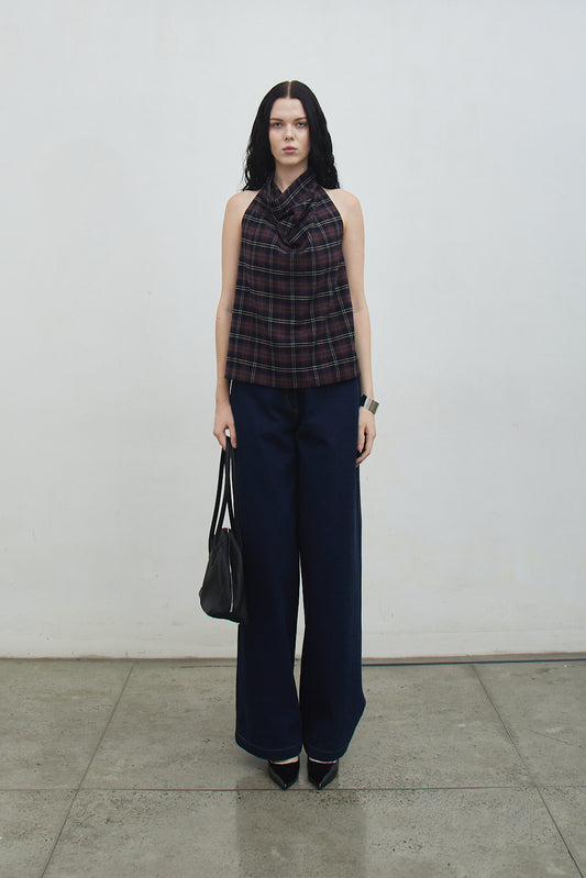 Shop At Velvet - Bowie Checkered Halter Top [PRE-ORDER 3 DAYS]