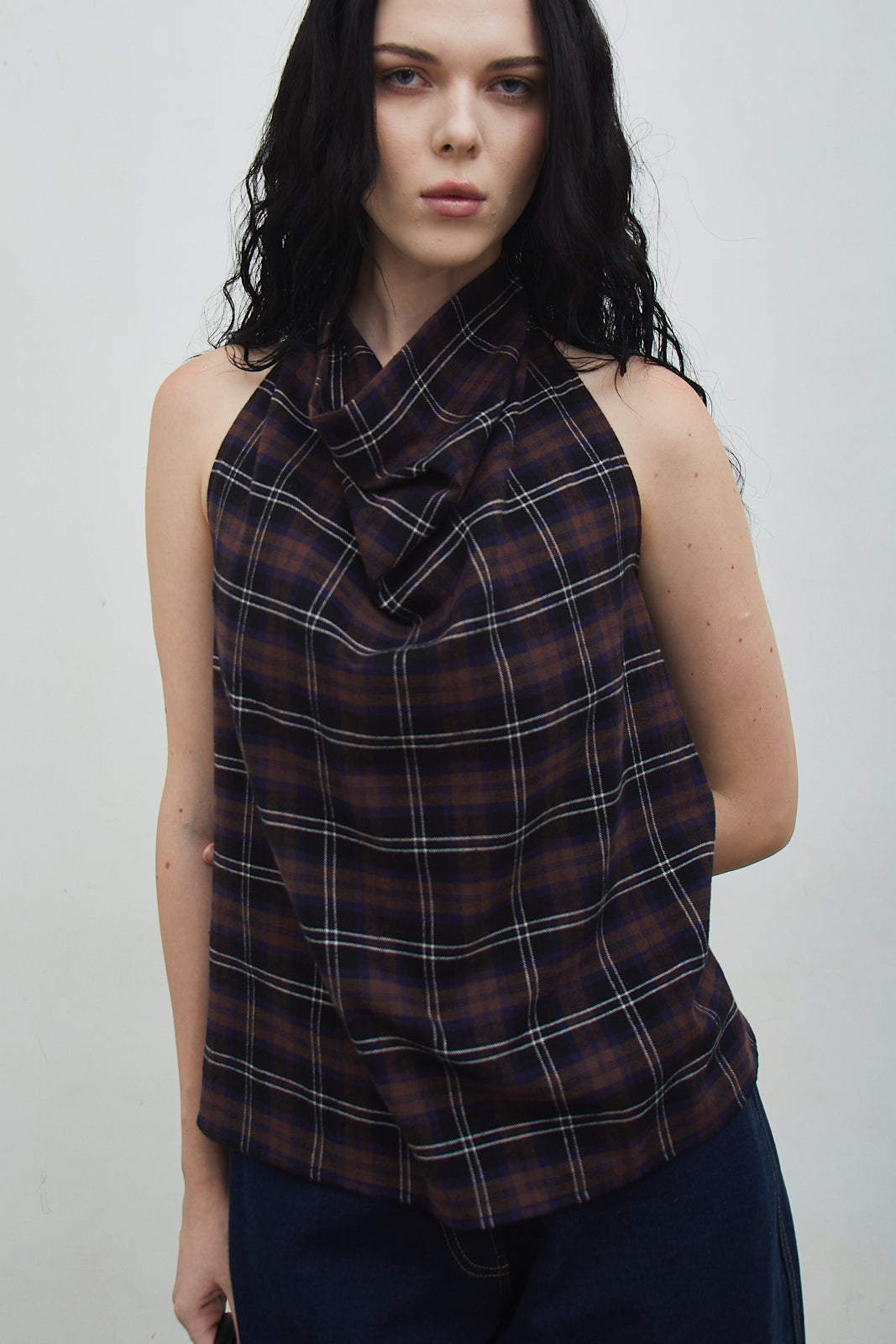 Shop At Velvet - Bowie Checkered Halter Top [PRE-ORDER 3 DAYS]