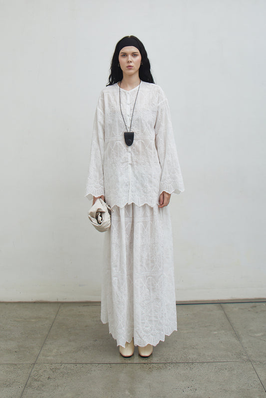 Shop At Velvet - Sola Long Sleeve Embroidery Shirt [PRE-ORDER 7 DAYS]