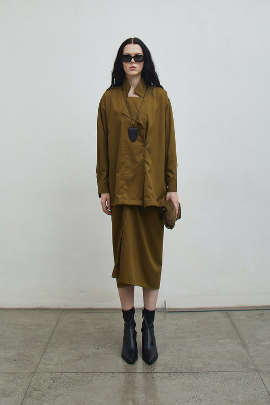 Shop At Velvet - Double Flap Cotton Shirt [PRE-ORDER 7 DAYS]