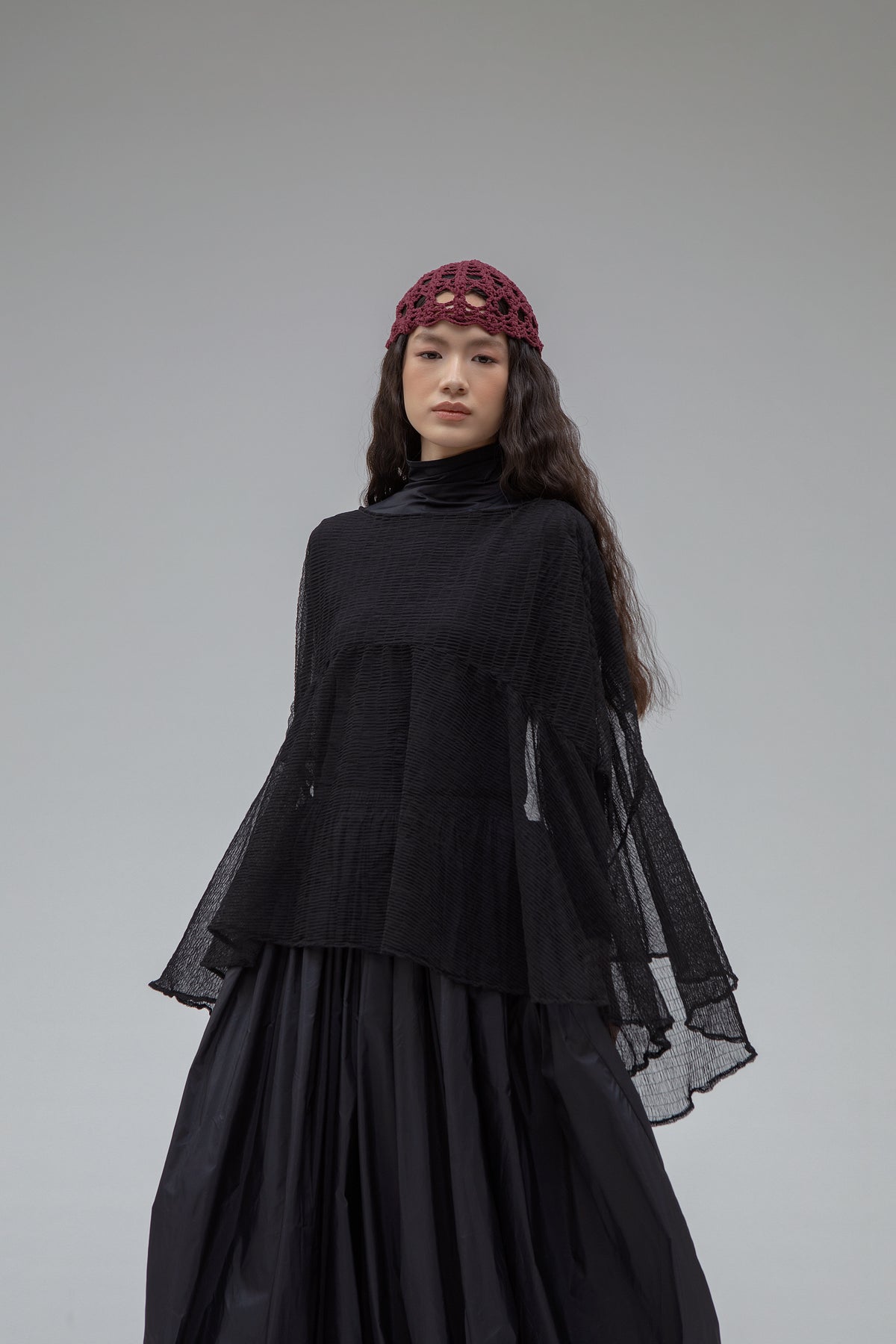 FASHIONLINK - YESTODAY - SHIRRING TOP BLACK