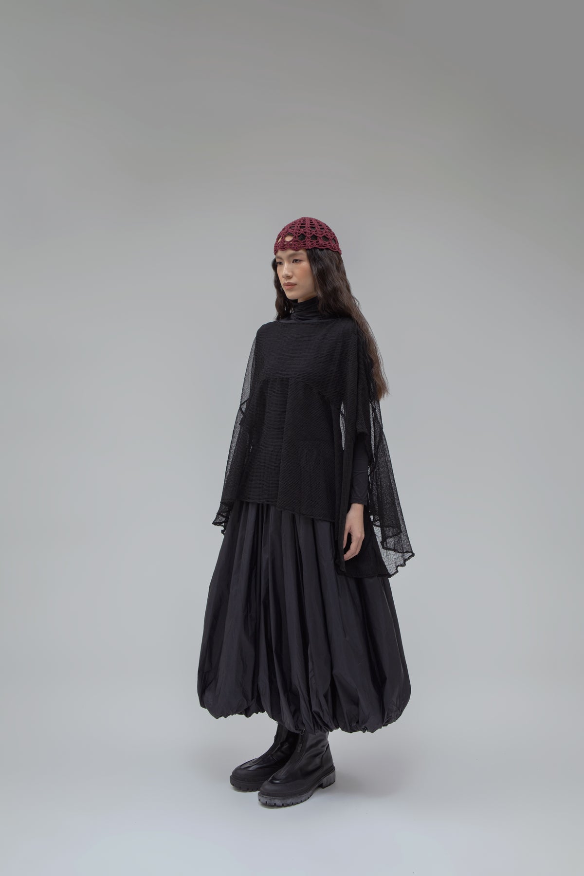 FASHIONLINK - YESTODAY - SHIRRING TOP BLACK