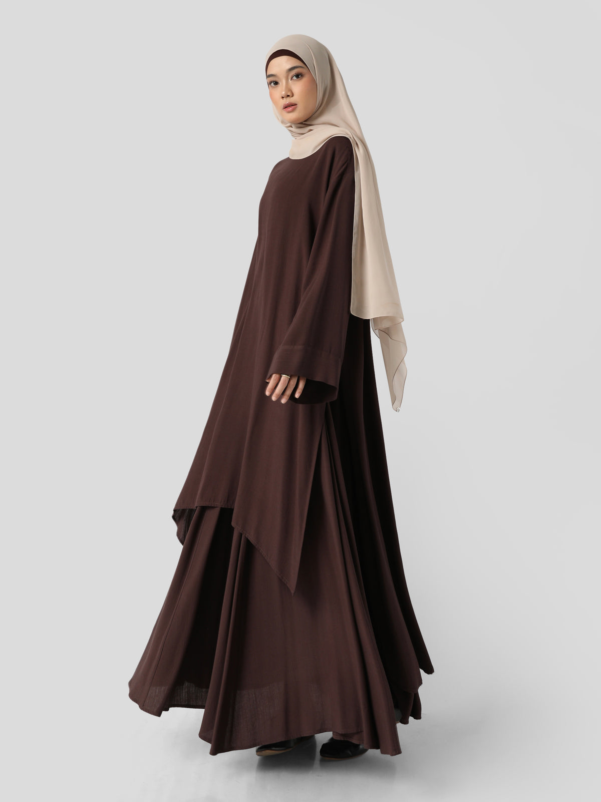FASHIONLINK - SABAMODEST - AIRY LINEN SET ESPRESSO
