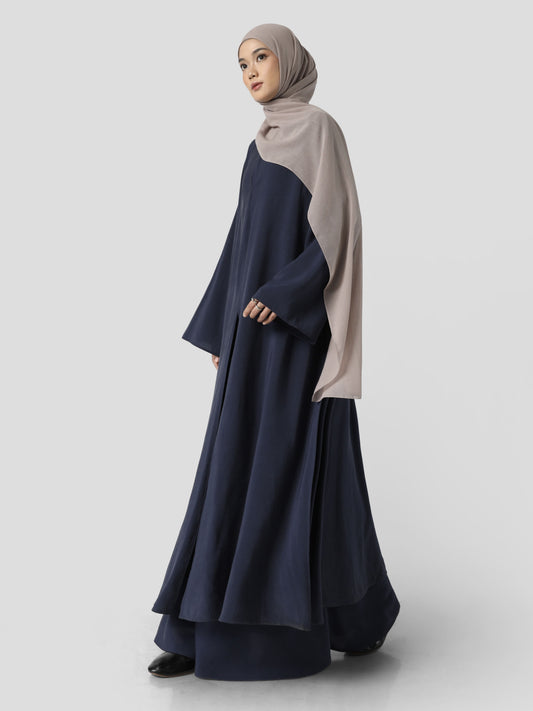 FASHIONLINK - SABAMODEST - VISCOSE SUEDE EASY MOVE ABAYA NAVY