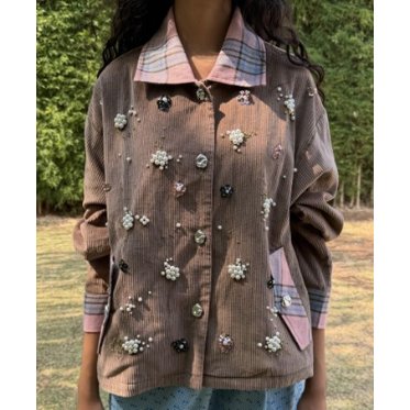 FASHIONLINK - TOKODIDIYO - RASIO BEADED JACKET - BROWN